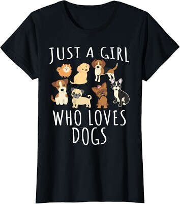 Just a girl who loves Dogs - Funny Puppy T-Shirt-image