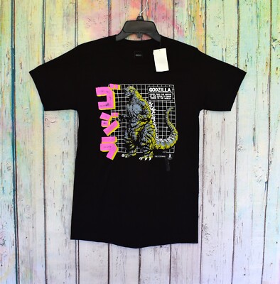 Men's Godzilla Graphic T-Shirt King Of Monsters Crew Neck SMALL Black NEW-image