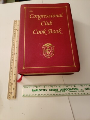 THE CONGRESSIONAL CLUB COOK BOOK 1993 RED FAUX LEATHER COOKBOOK 12th Edition -image