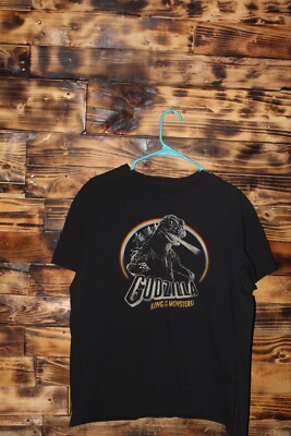 Black Godzilla Graphic T-Shirt-image