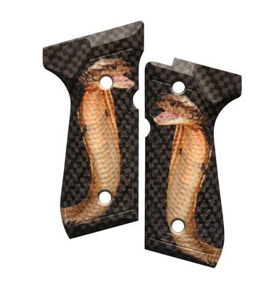 Cobra On Carbon Fiber Design Custom Beretta 92 96 M9 Grips-image