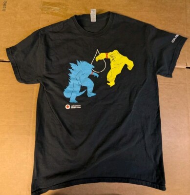GODZILLA x KONG The New Empire T-shirt Medium American Red Cross Give Blood-image