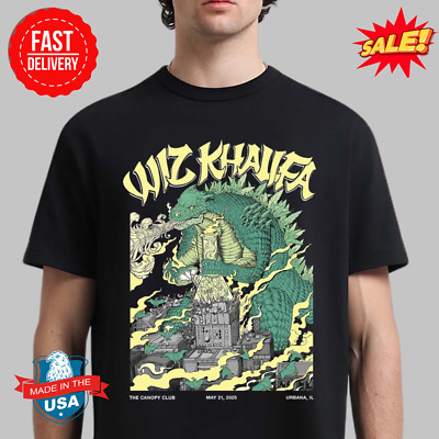 Wiz Khalifa Urbana Illinois 2025 At The Canopy Club On May 21 Godzilla Smoking T-image