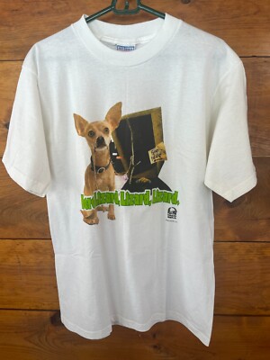 VINTAGE Taco Bell Shirt Mens L Grunge Chihuahua Lizard Godzilla Promo 1998 NWT-image