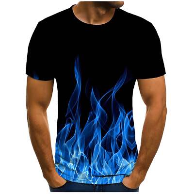 Trendy 3D Digital Print Short-Sleeve T-Shirt for Men - Stylish Polyester Fiber C-image
