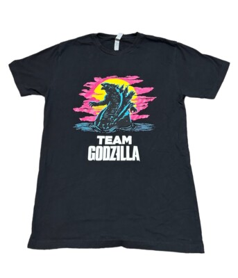 Next Level Godzilla T-shirt Mens Medium Black Short Sleeve Crew Neck Graphic Tee-image