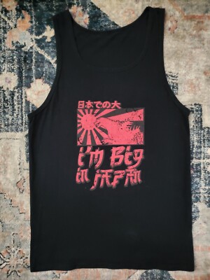 I'm Big In Japan Sleeveless Shirt Black and Red Godzilla-image