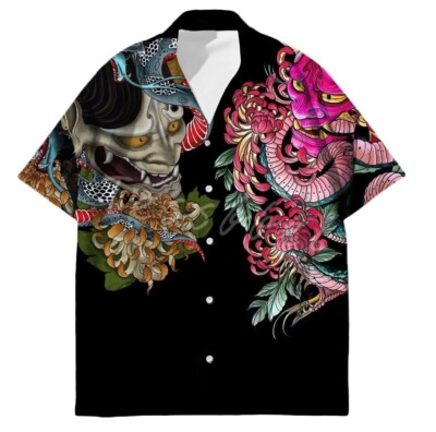 3D Japanese Tattoo Printed Hawaiian Shirt Streetwear Size S-5xl, Classic Shirt-image