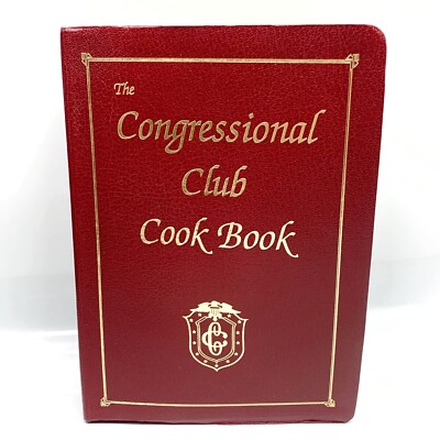 The Congressional Club Cook Book 1993 Red Faux Leather Cookbook-image