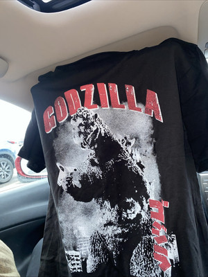 Godzilla Retro Movie Black T-Shirt Size L (42-44)-image