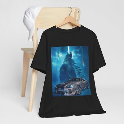 Godzilla/Nissan GTR - Unisex Jersey Short Sleeve Tee-image