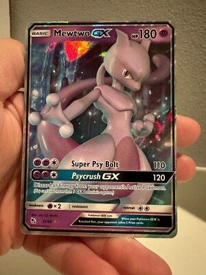 Mewtwo GX 31/68 Hidden Fates Full Art Holo Foil Rare Pokemon Card TCGNM 0401#186-image
