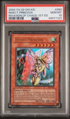 YUGIOH 2004 Insect Princess IOC-080 Ultra Rare 1st Edition PSA 10-image