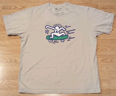 UT Archive Uniqlo Keith Haring Skateboarding Skater Shirt tan XL-image