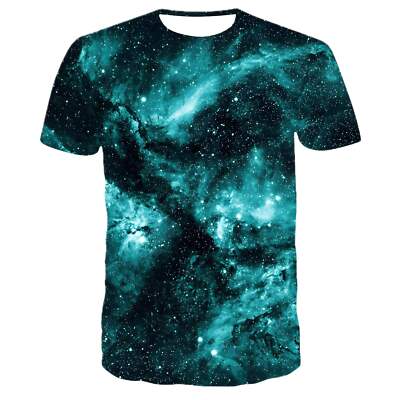 Cosmic Dreamscape Casual T-Shirt for Youth, Straight Fit Hedging Style, No Colla-image