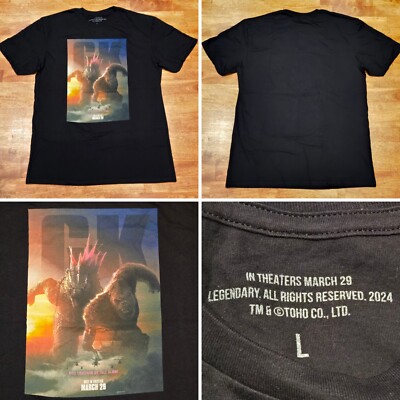Godzilla x Kong New Empire 2024 Movie Promo T-Shirt Official Adult Sz Large-image