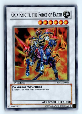 Yu-Gi-Uh Gaia Knight the Force of Earth Super Rare 5DS1-EN042 5D's 2008 LP-image