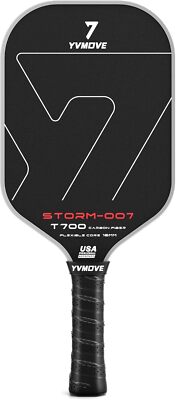 Racquet with T700 raw carbon fiber surface and 16mm strong polymer core.-image