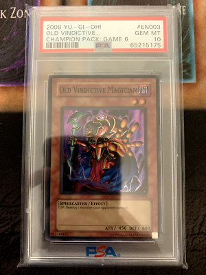 YUGIOH 2008 Old Vindictive Magician CP06-EN003 Super Rare PSA 10 GEM MINT-image