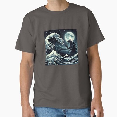 GREAT WAVE AND GODZILLA IN THE NIGHT Classic  T-Shirt Made in US/AUS Size S-2XL-image