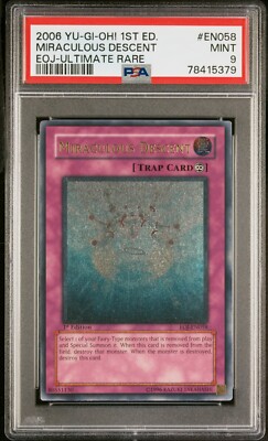 Yugioh! PSA 9 Miraculous Descent EOJ-EN058 Ultimate Rare 1st Edition-image