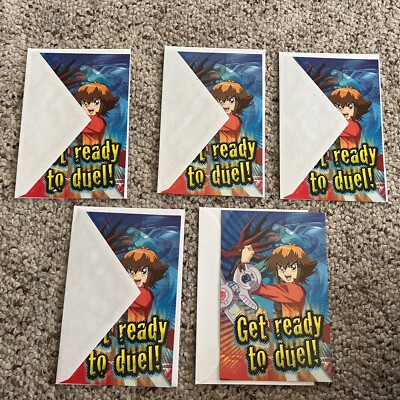 Vtg 5 HAPPY BIRTHDAY Cards Shonen Jump's Yu-Gi-Oh! GX 2004 Get Ready To Duel AGC-image