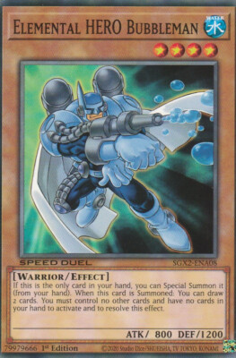 YUGIOH CARD ELEMENTAL HERO BUBBLEMAN SGX2-ENA08 1ST EDITION COMMUN-image