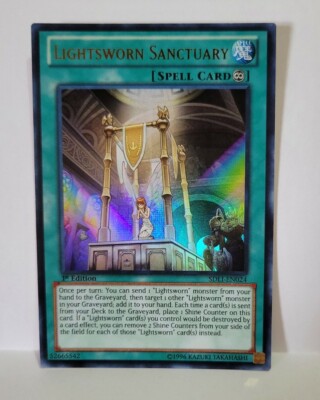 YUGIOH LIGHTSWORN SANCTUARY SDLI-EN024 1 ST. ED ULTRA LIGHT PLAYED -image