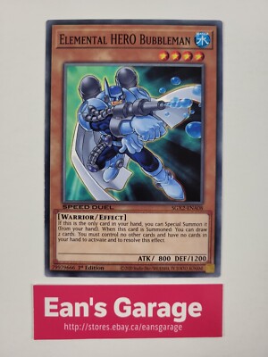 YuGiOh Elemental HERO Bubbleman 1st Edition SGX2-ENA08 Speed Duel GX Midterm MN-image