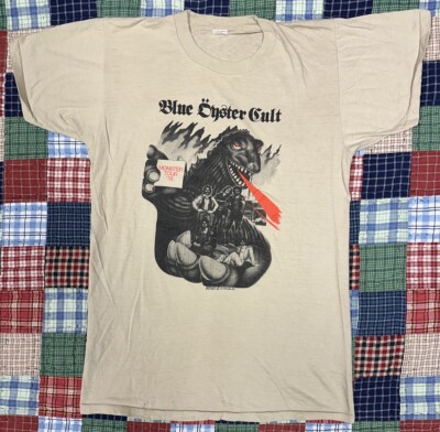 VINTAGE 1978 Blue Oyster Cult Godzilla T-Shirt Band Tour L Concert Reaper RARE-image