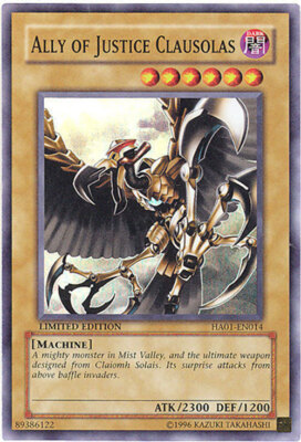 3 x Yu-Gi-Oh Card - HA01-EN014 - ALLY OF JUSTICE CLAUSOLAS (super rare holo) -NM-image