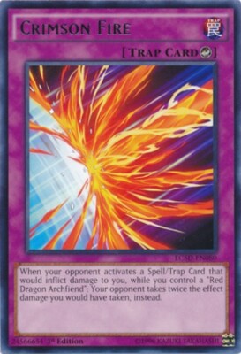 Crimson Fire - LC5D-EN080 - Rare - 1st Edition x1 - Moderately Played-image
