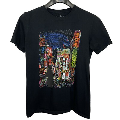 Threadless Godzilla Kaiju City T Shirt Sz Medium, Designed by Kooky Love, Black-image