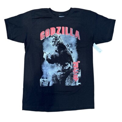 New Black Godzilla Graphic Print Unisex T-Shirt XL Gojira Monster Japanese Movie-image