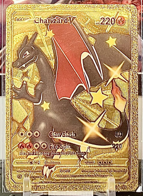 Shiny CHARIZARD V FUSION Gold Foil Holo Shiny GX Fan Art-image