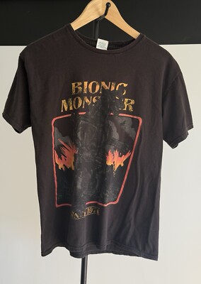 VTG Godzilla Bionic Monster Since 1974  Black t shirt y2k Delta Ringspun Medium-image
