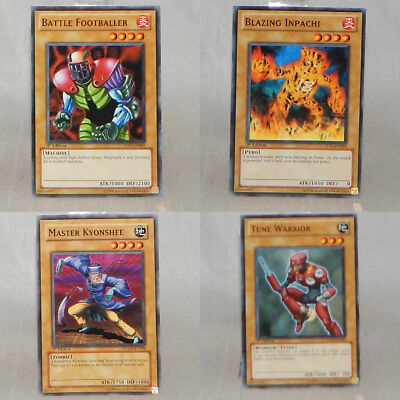 Yu-Gi-Oh LOT OF 4 BATTLE FOOTBALLER BLAZIN INPACHI MASTER KYONSHEE TUNE WARRIOR-image