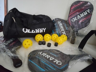 OLANNY Graphite Pickleball Paddles 4 Pack - Premium Rackets Fiber Face & Polymer-image