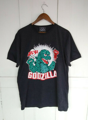 NINE HAND PRINT EMBROIDERY TOY MONSTER GODZILLA GRAPHIC PRINT TEE-image