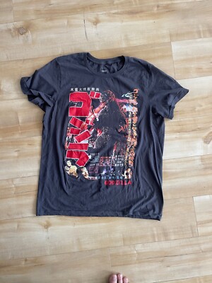 Godzilla 1954 Poster Graphic Tee T-Shirt Men's Sz Medium Black-image