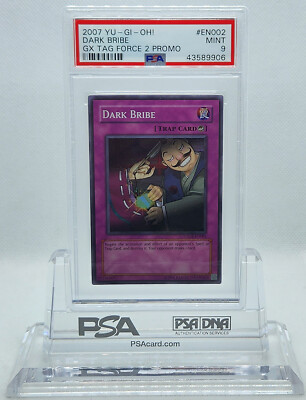 YUGIOH GX04-EN002 DARK BRIBE SUPER RARE HOLO FOIL PSA 9 MINT #43589906-image