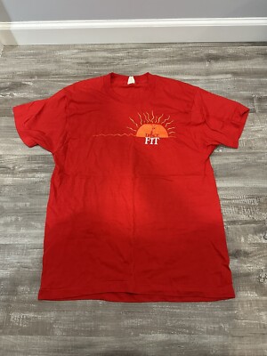 Vintage 90s Dance Fit T Shirt Sz XL Red SS Screen Stars Made in USA NWOT-image