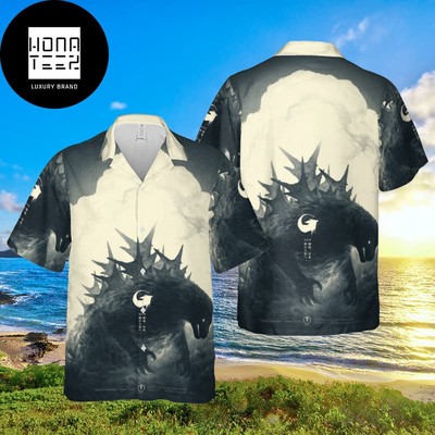 Godzilla Signature Minus One Black And White Cloud 2024 Trending Hawaiian Shirt-image