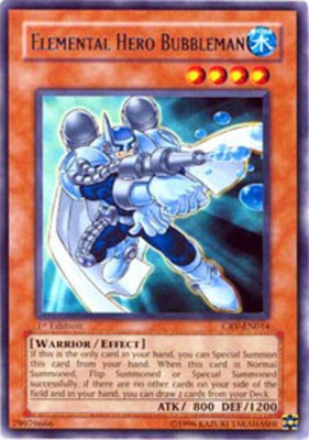 Elemental Hero Bubbleman - CRV-EN014 - Rare - Unlimited Edition NM YuGiOh!  Boos-image