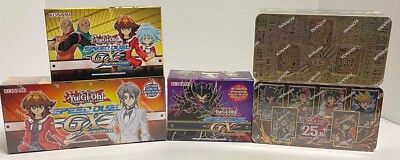 YuGiOh Sealed Lot of 5 - Speed Duel GX Boxes + Anniversary Tins 2020 Konami TCG-image