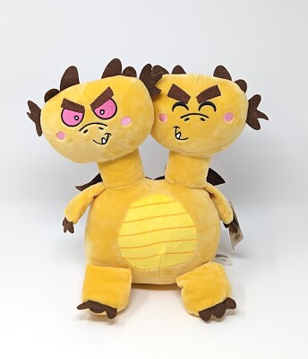 Ghiddy 2 Headed 13” Japanese Monster Mania Plush Yellow Dragon Stuffed Animal-image
