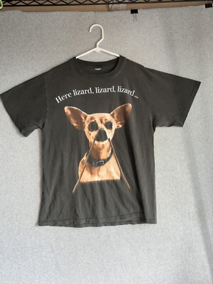 Vtg shirt TACO BELL  Lizard Chihuahua Dog Godzilla Movie Promo Thrashed Grunge-image
