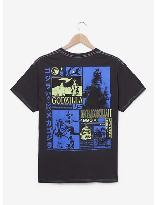 Godzilla vs Mechagodzilla Vaporwave T-Shirt — BoxLunch Exclusive XL-image