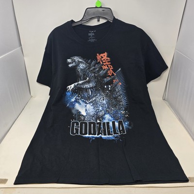 Godzilla Large T-Shirt Japanese And English 100% Cotton Black With Logo-image