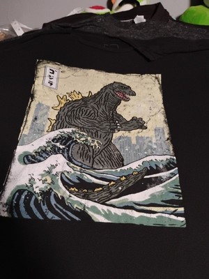 GODZILLA Great Wave Monster Movie T-Shirt XL Licensed-image